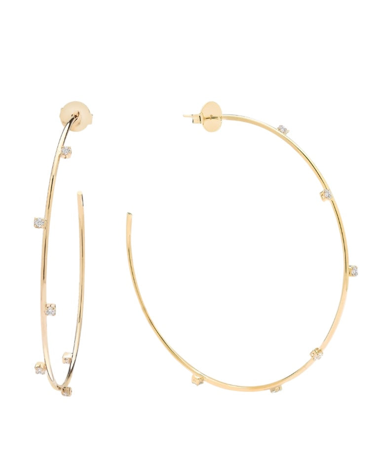 Twilight Diamond Hoops - Extra Large