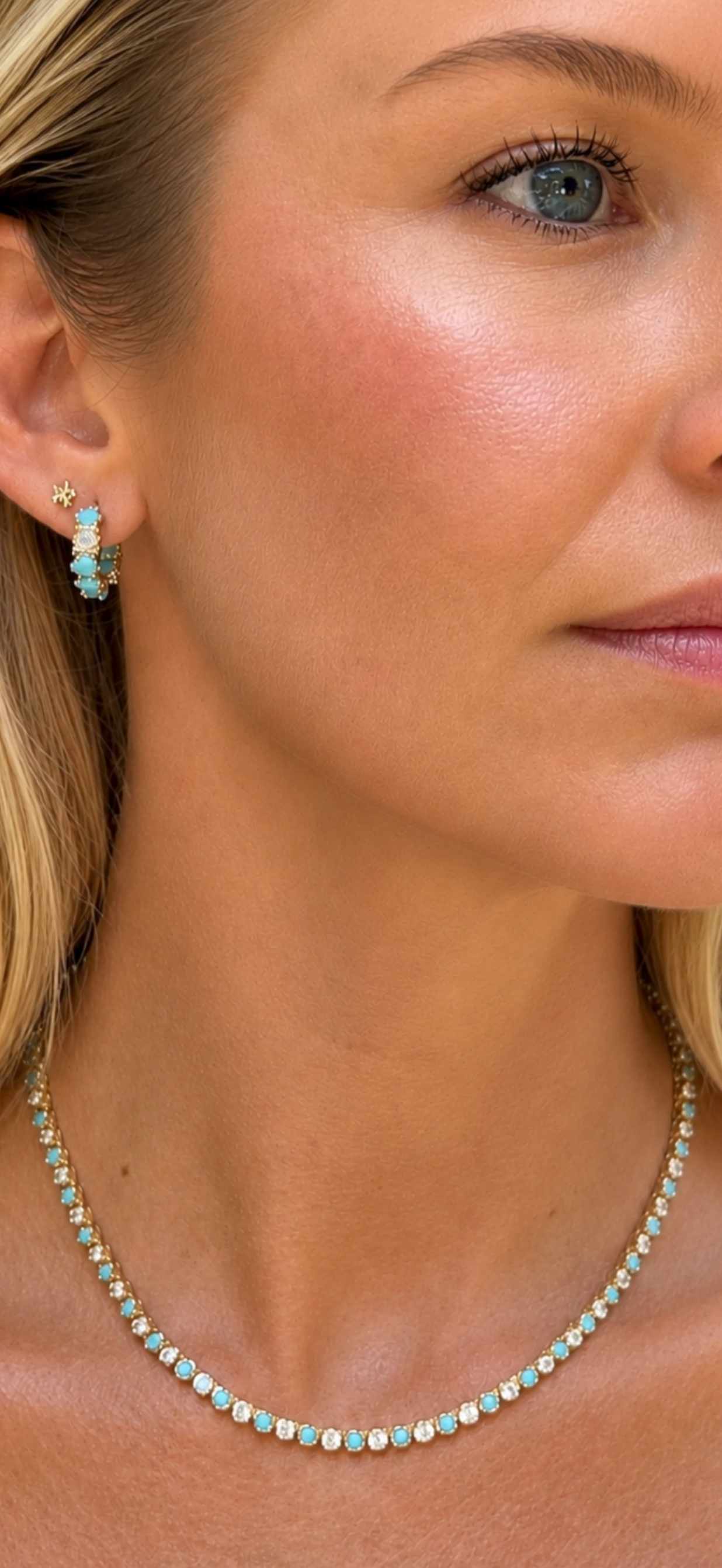 Nepo Baby Turquoise & Diamond Necklace