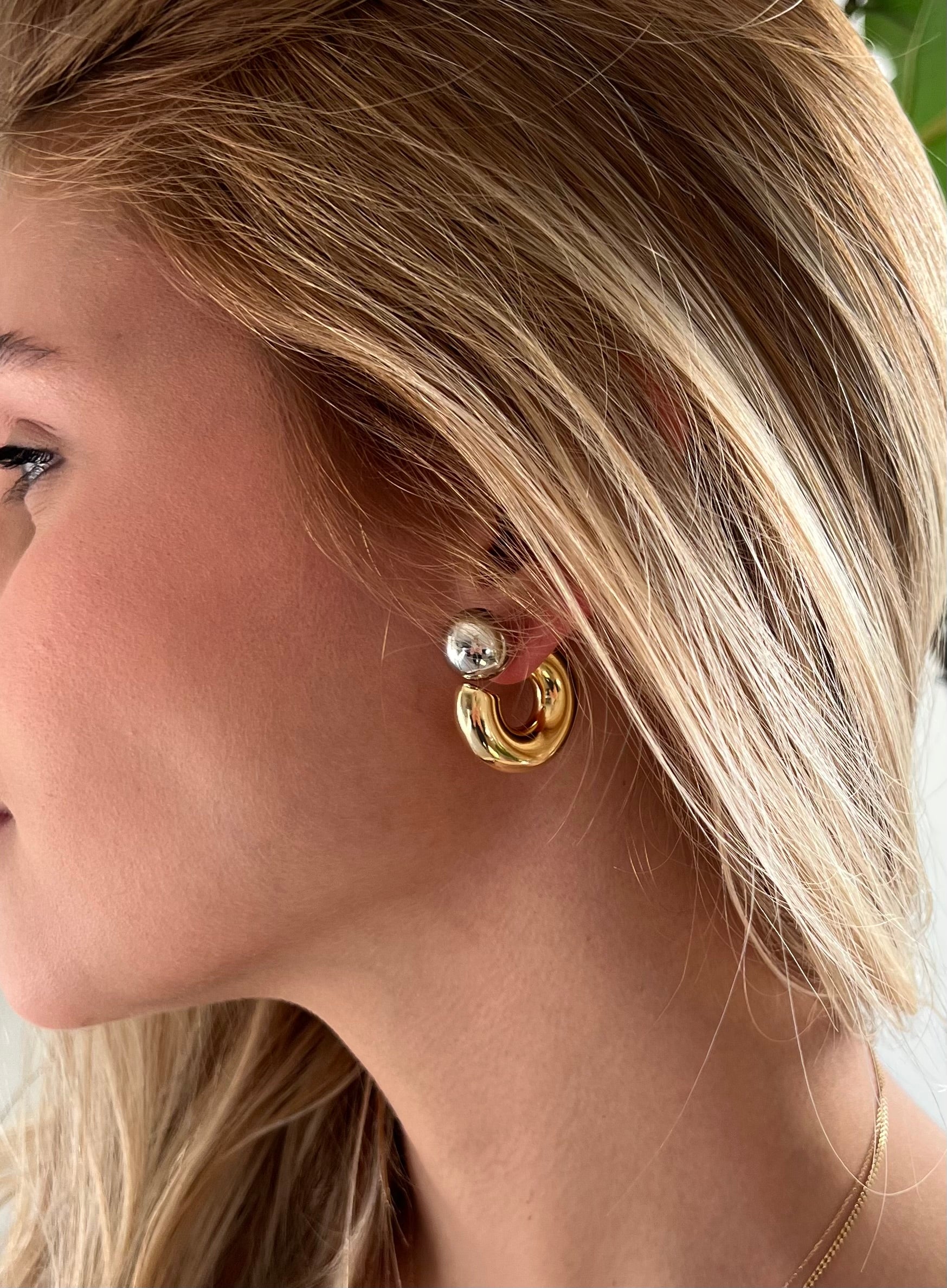 Two-tone Orbit Chunky Hoops