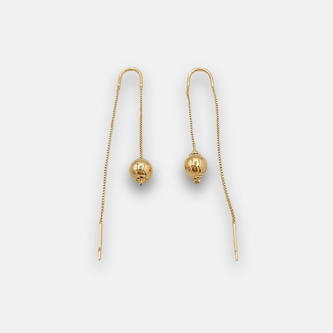 Golden Ball Dangle Earrings