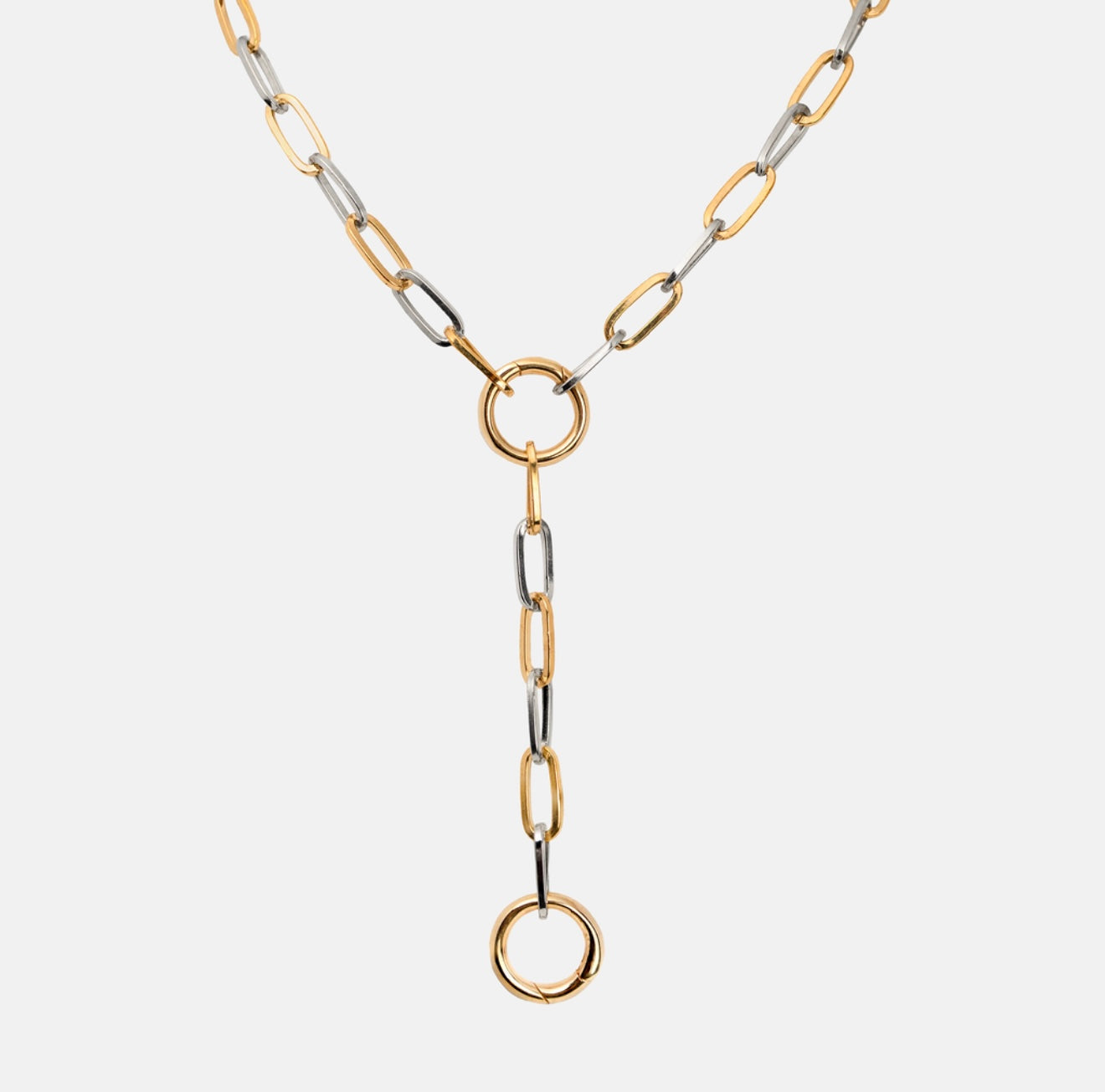 Two-Tone Paperclip Necklace + Charm Extender