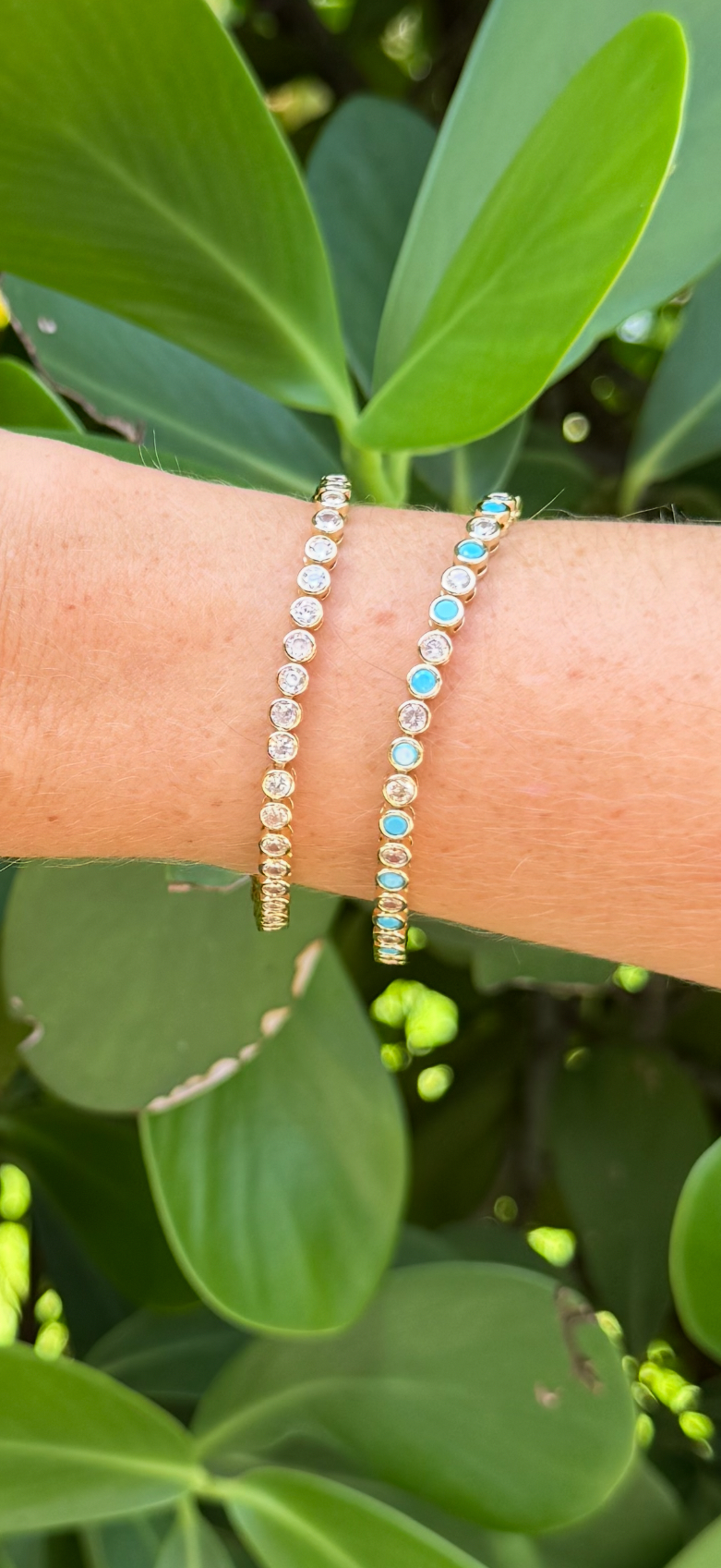 Nepo Baby Turquoise & Diamond Tennis Bracelet