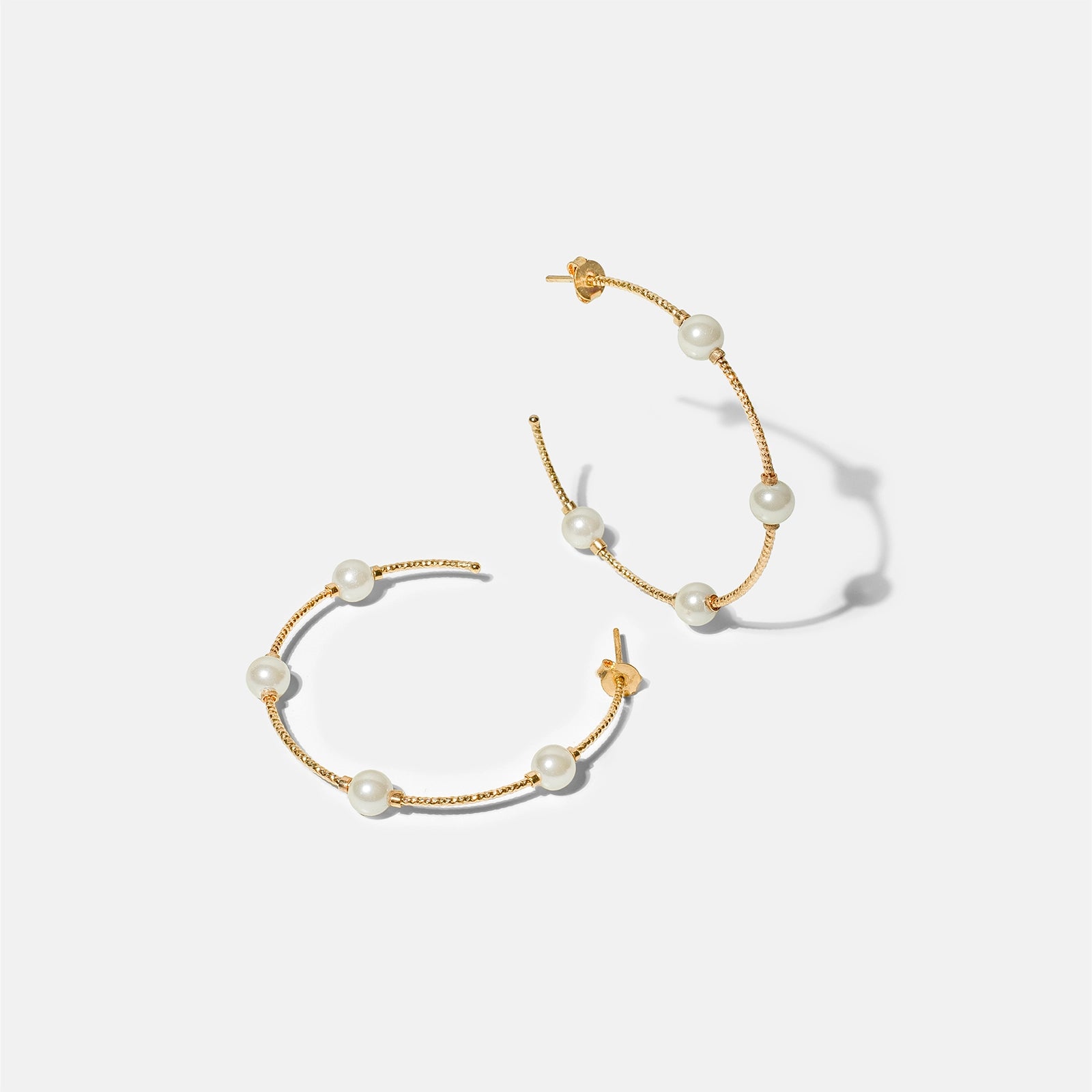 Pearl Adorned Hoop Earrings