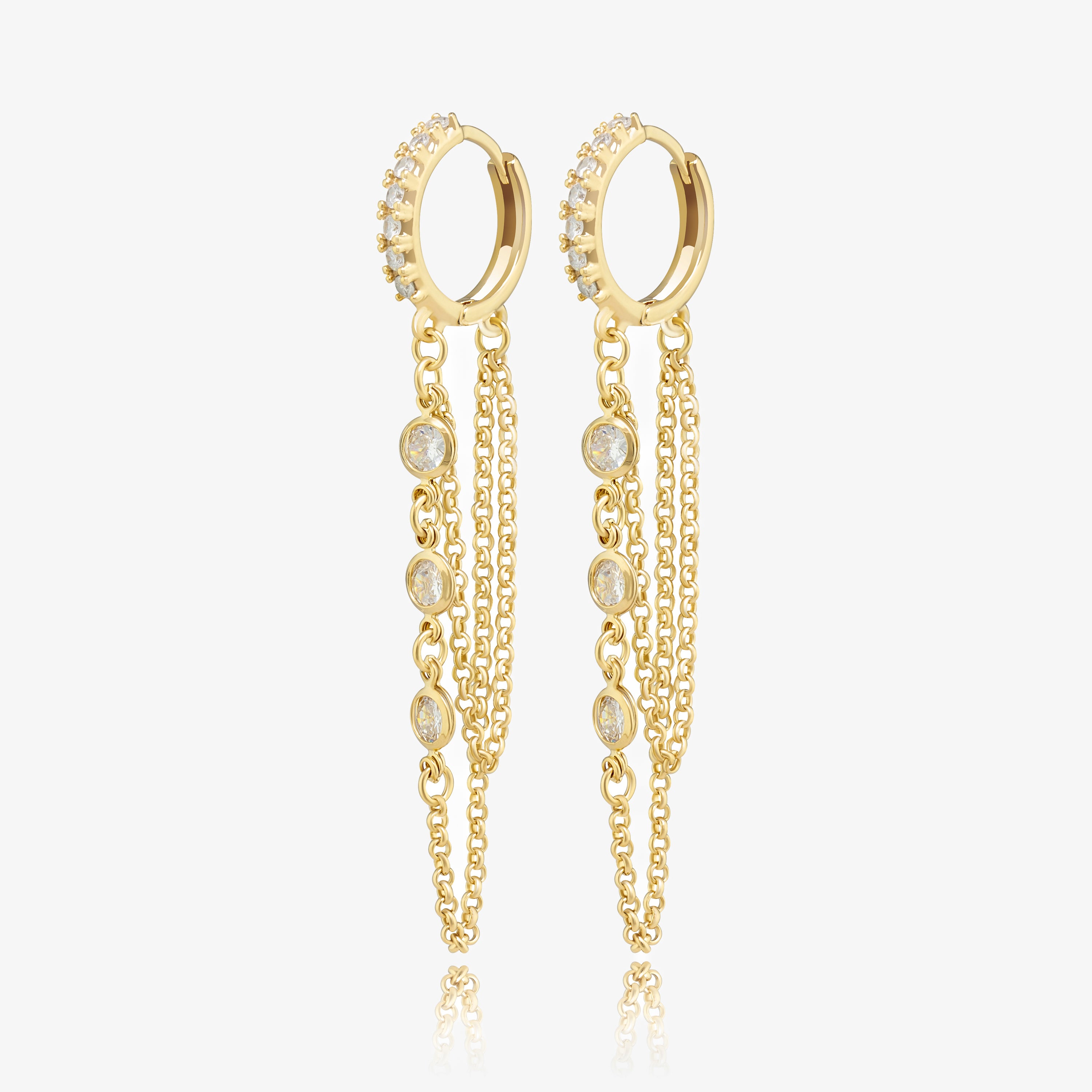 Dainty Floating Diamond Earrings