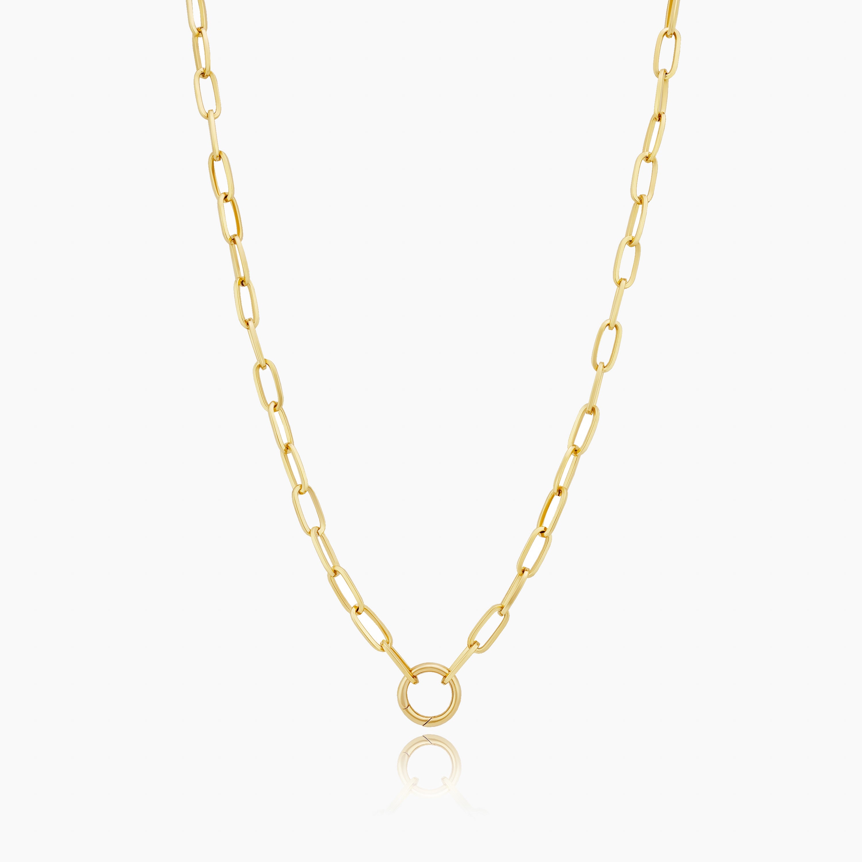 Paperclip Chain Necklace + Charm Holder