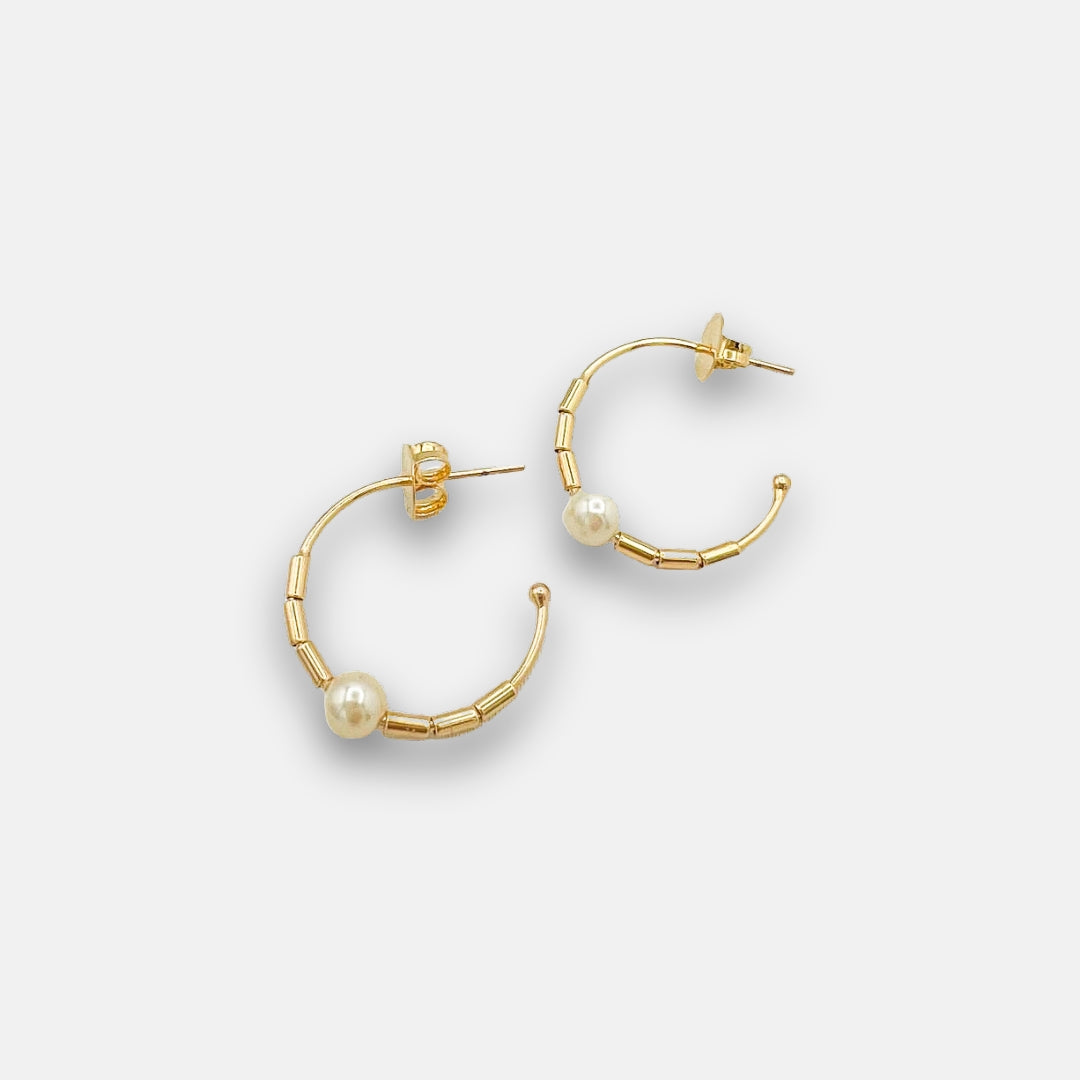 Pearl Hoop Earrings