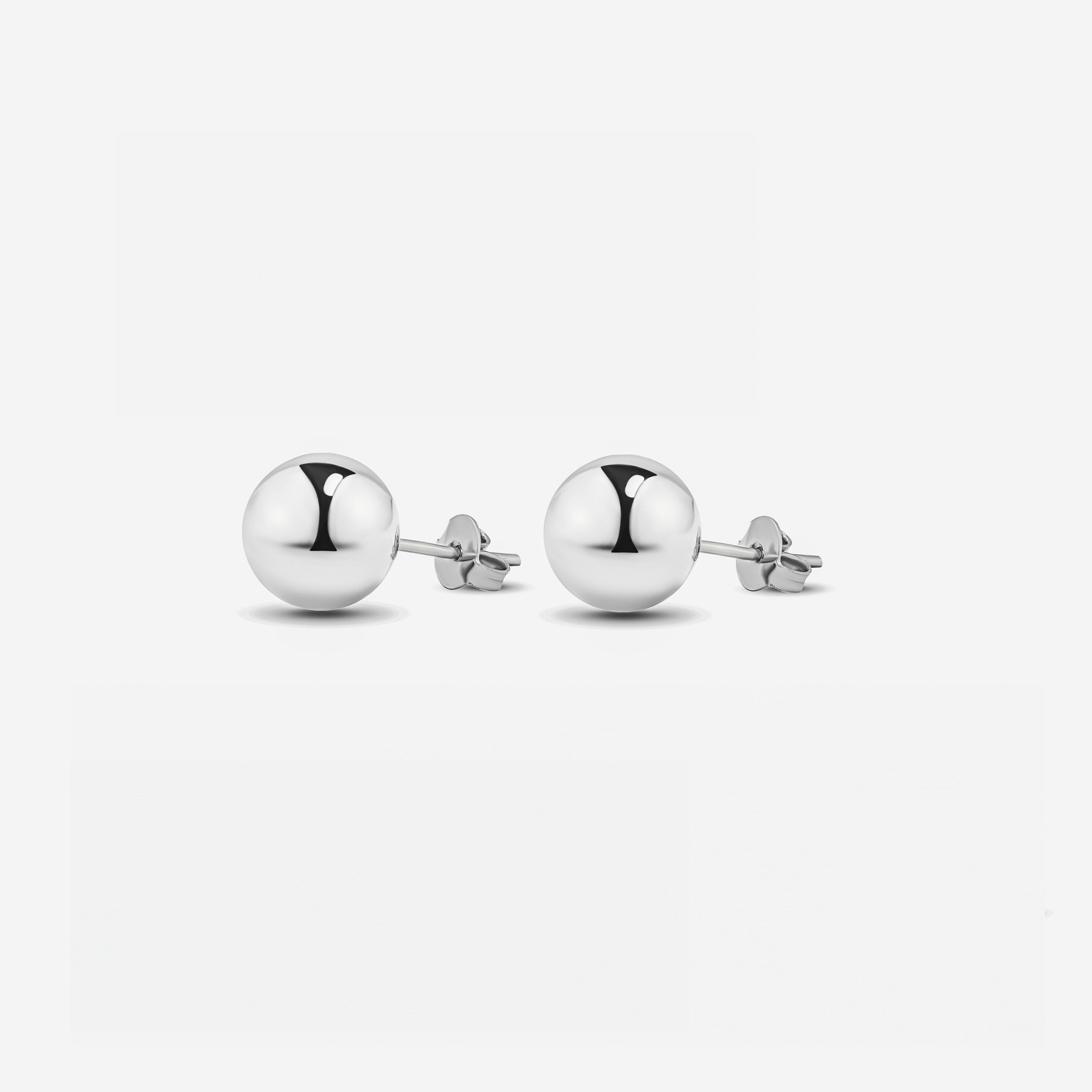 Silver Ball Stud Earrings