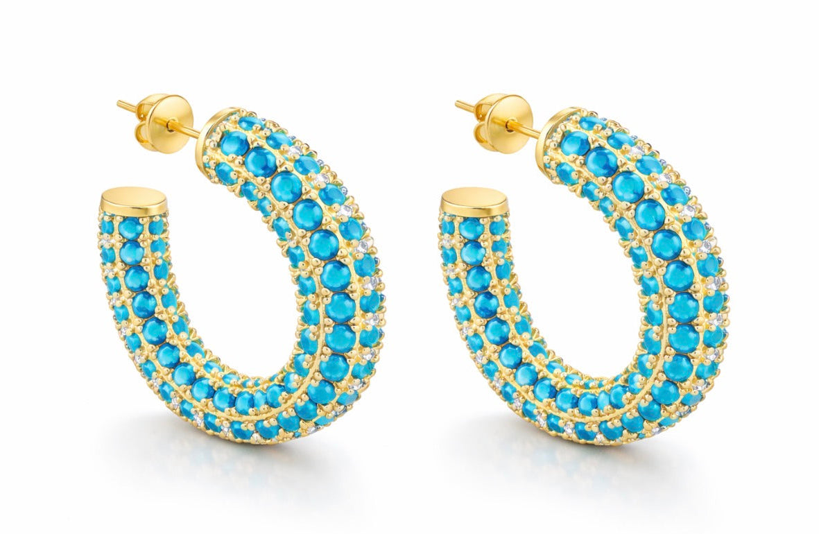 Amalfi Turquoise Hoops