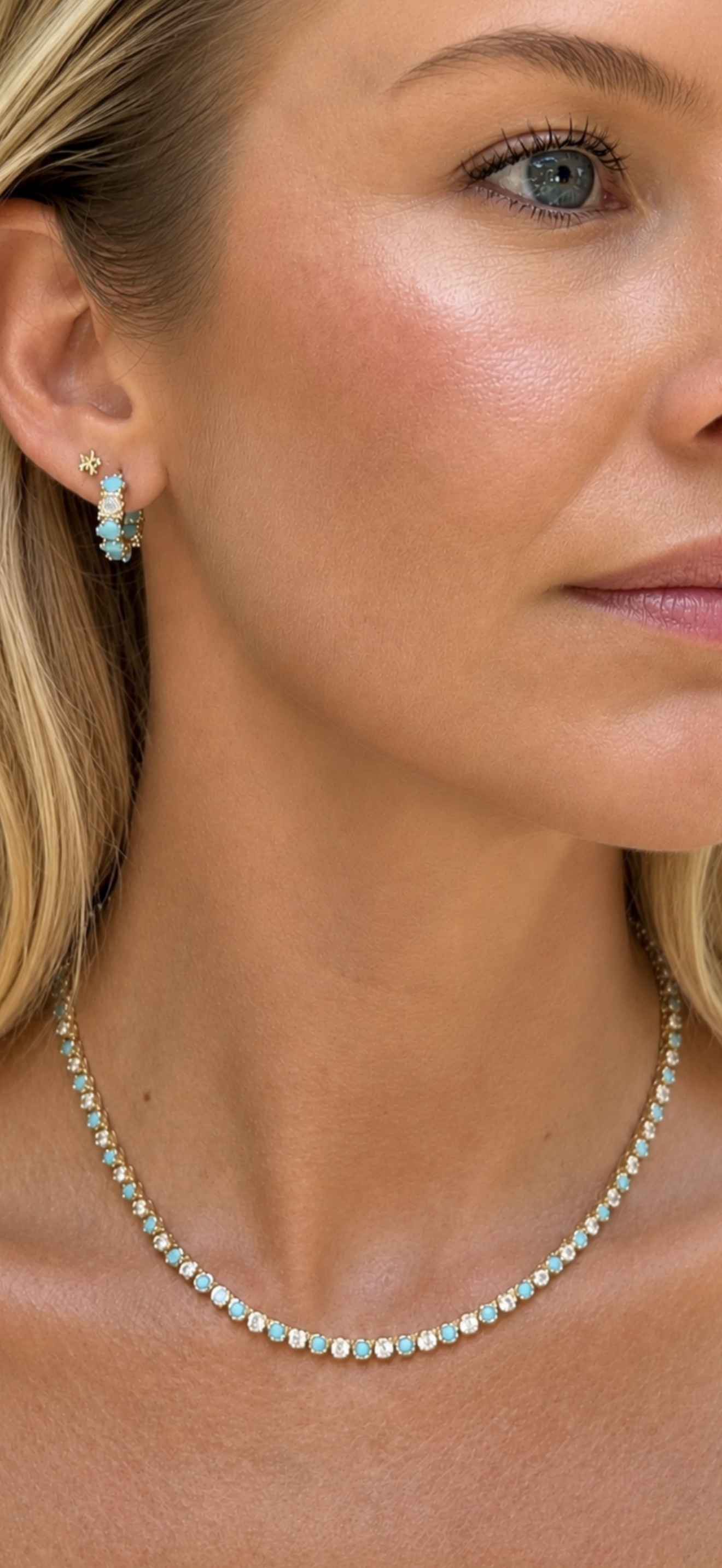 Nepo Baby Turquoise & Diamond Necklace