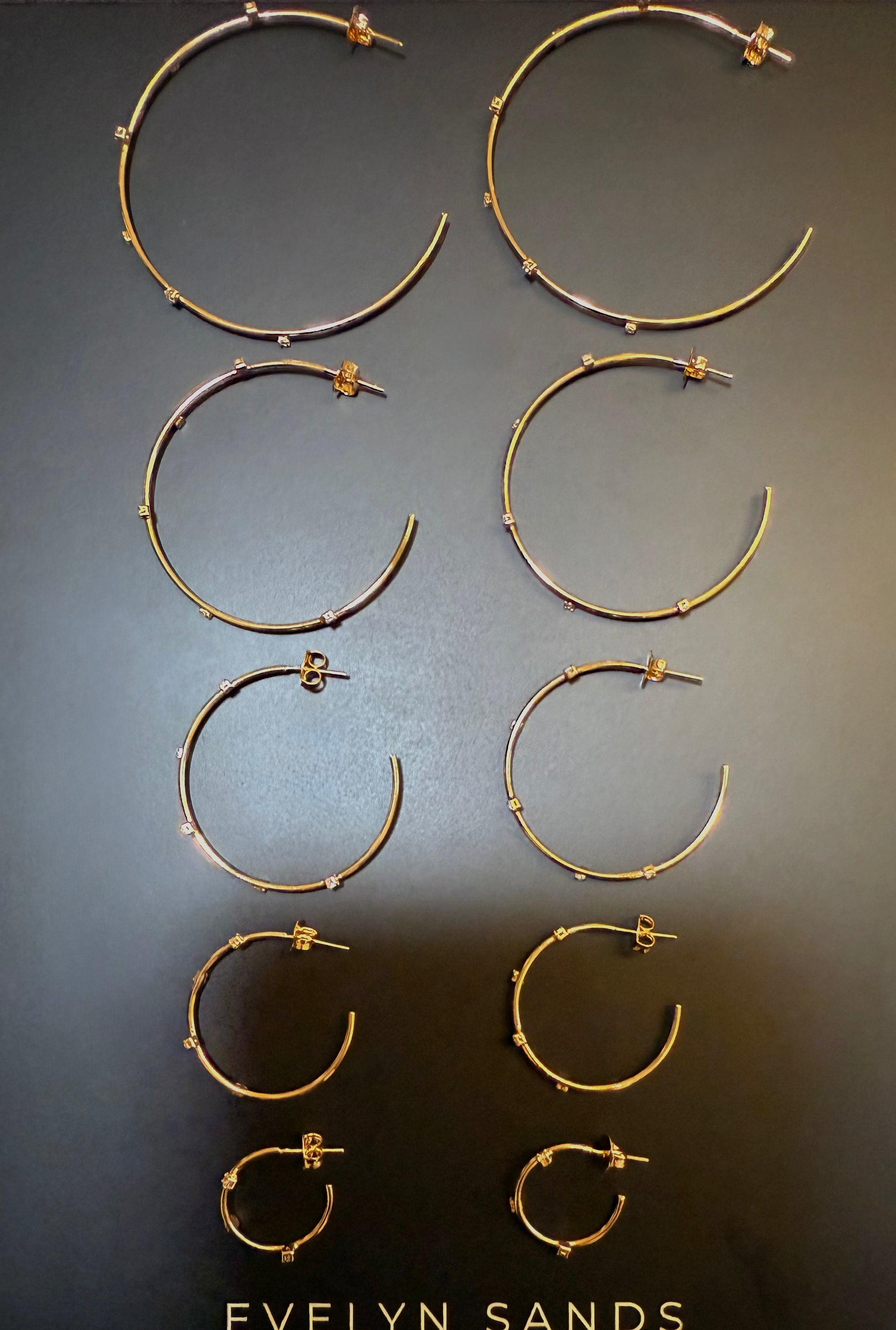 Twilight Diamond Hoops- Small