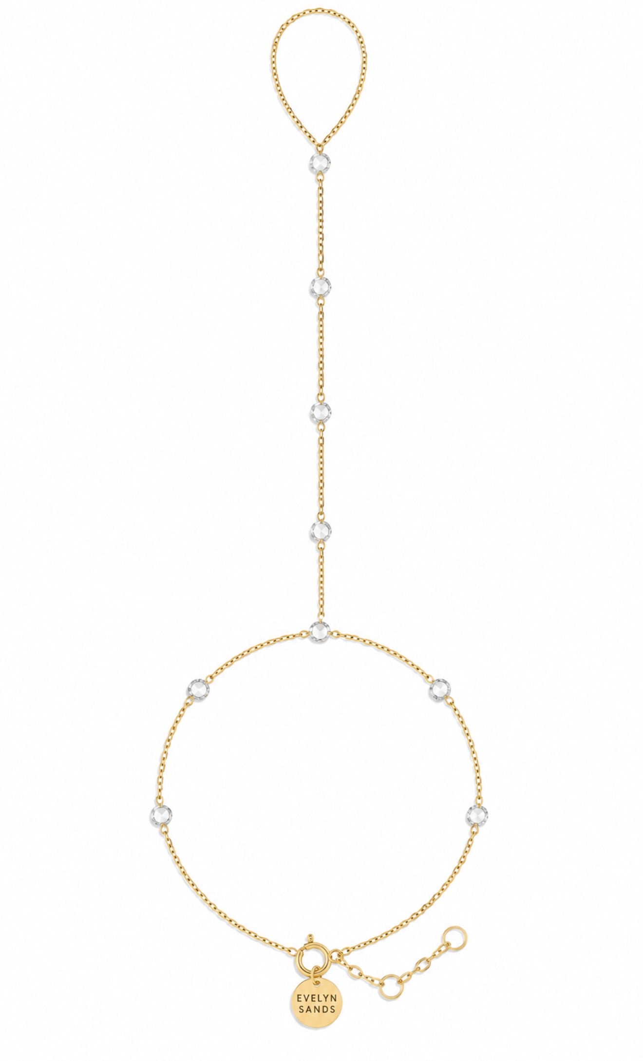 Diamond Dew Rose-Cut Diamond Hand Chain Bracelet