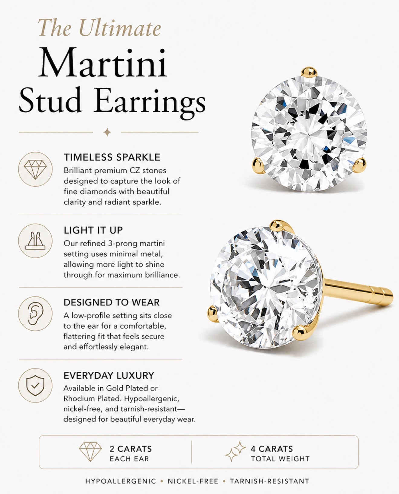 Martini Stud Earrings