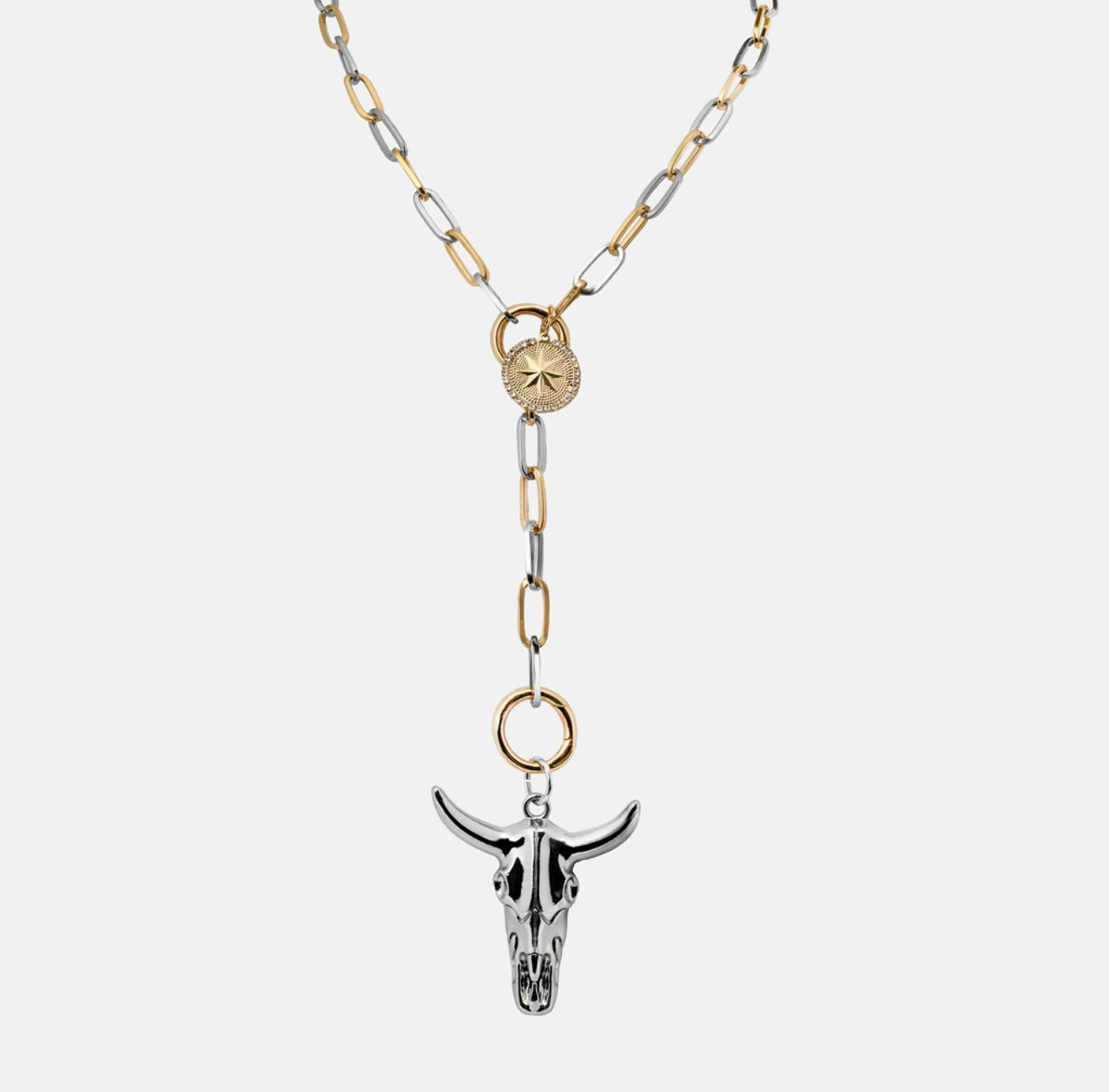 Two-Tone Paperclip Necklace + Charm Extender