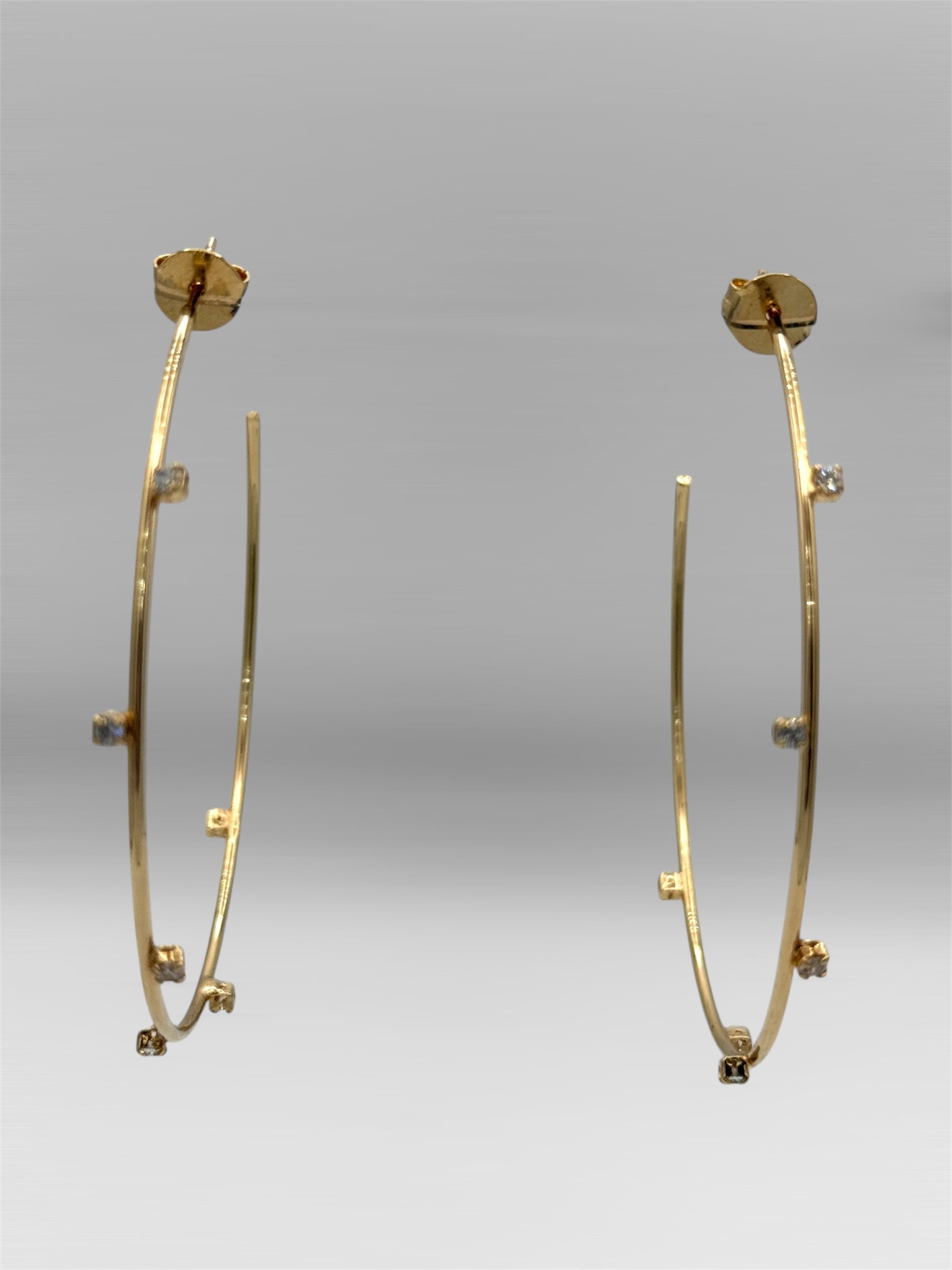 Twilight Diamond Hoops - Extra Large