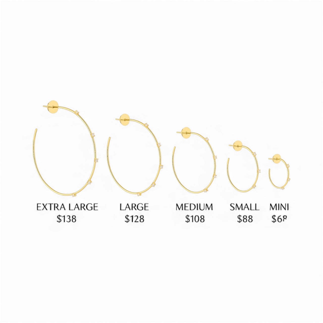 Twilight Diamond Hoops- Small