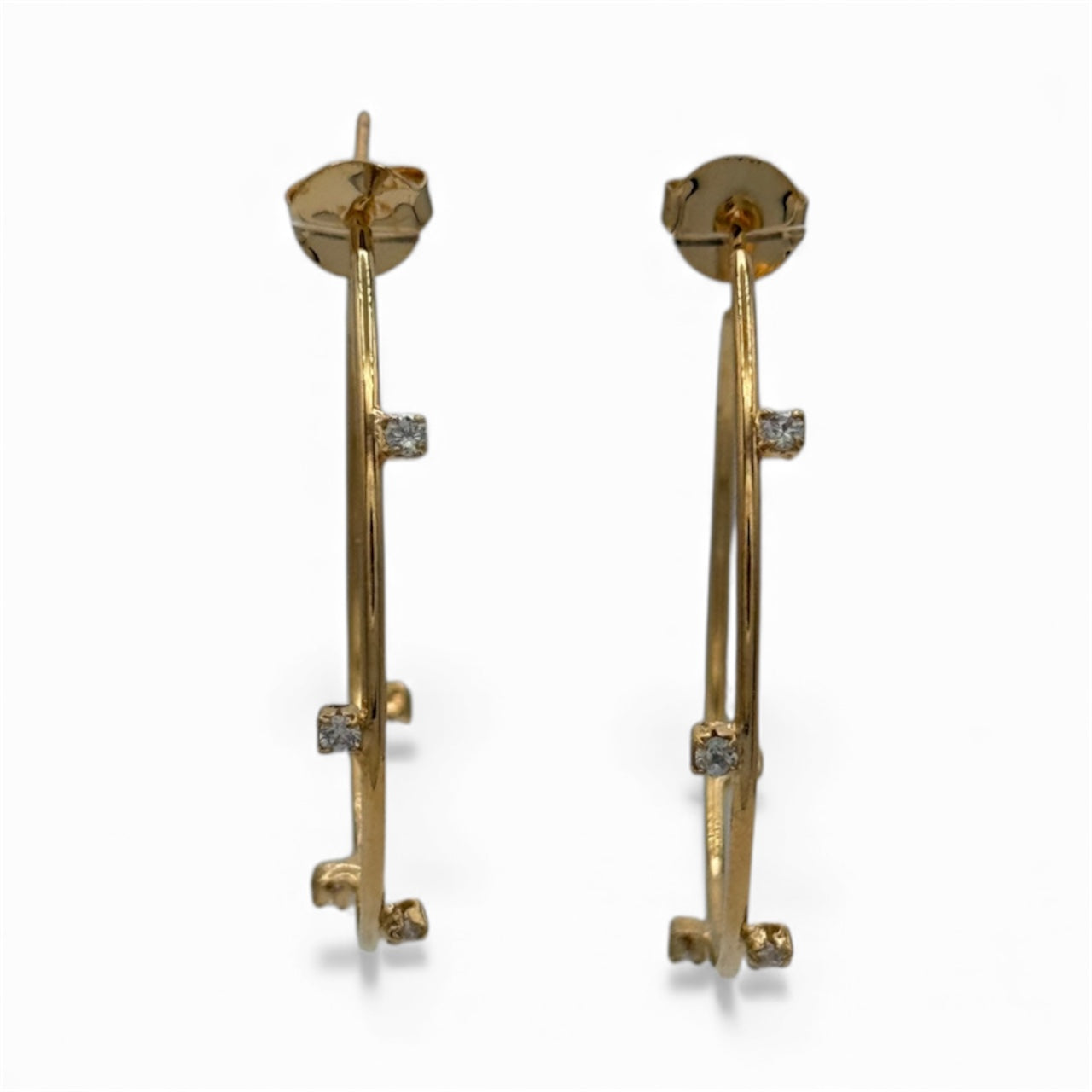 Twilight Diamond Hoops - Medium
