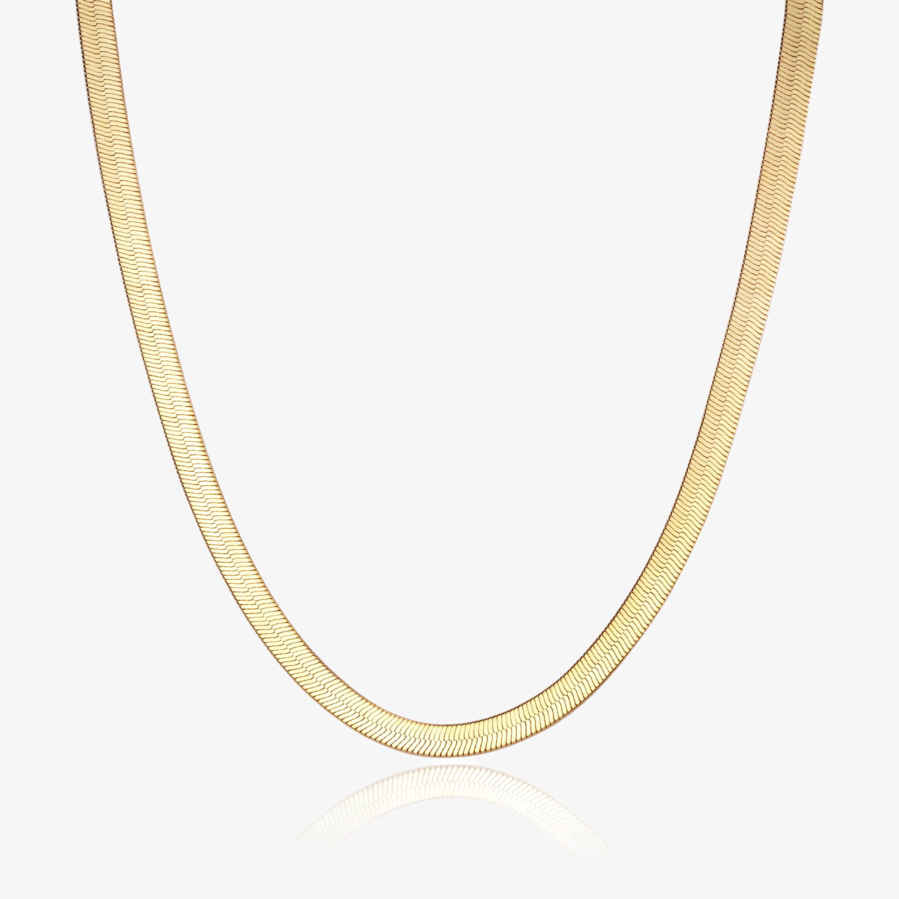 Herringbone Necklace | Sleek 18k Gold-Filled Chain